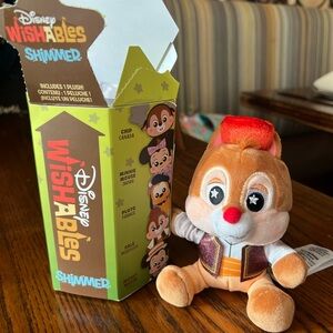 New Disney Wishables Shimmer Dale Plush - Brown and Red